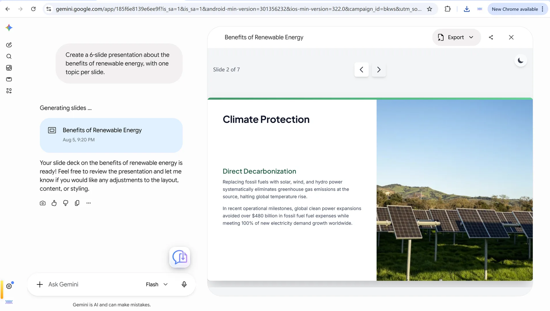 More slides of the Gemini presentation as they appear in the conversation