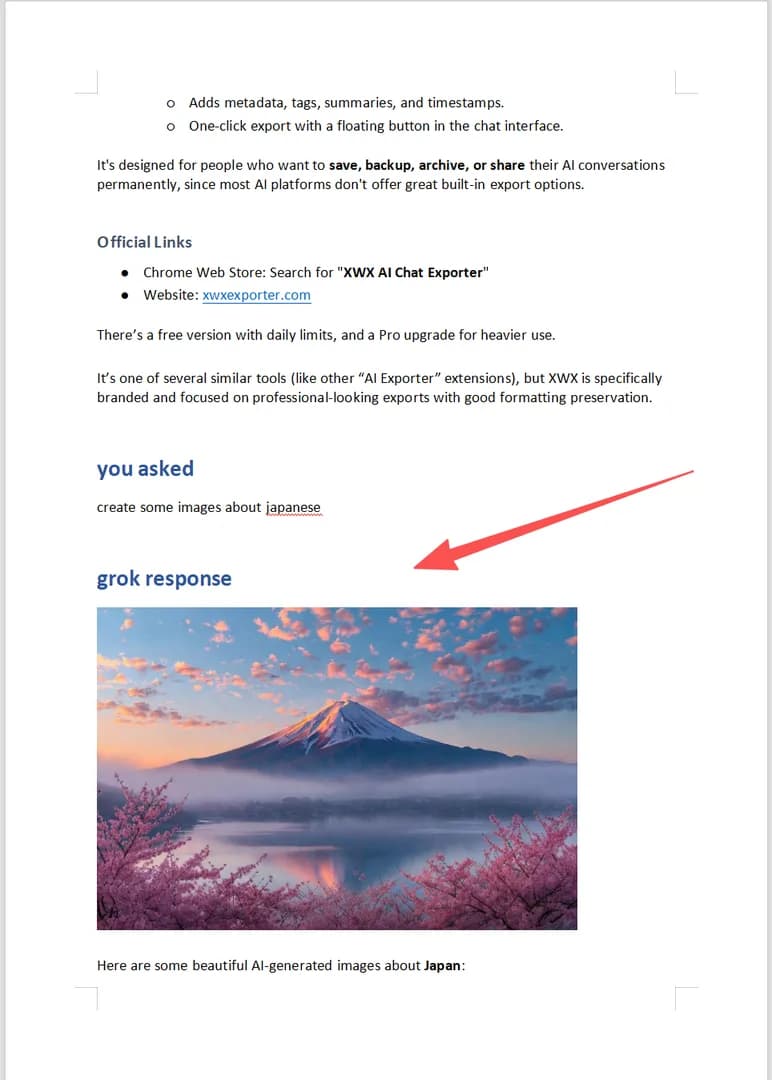 Word (.docx) output preview in Microsoft Word