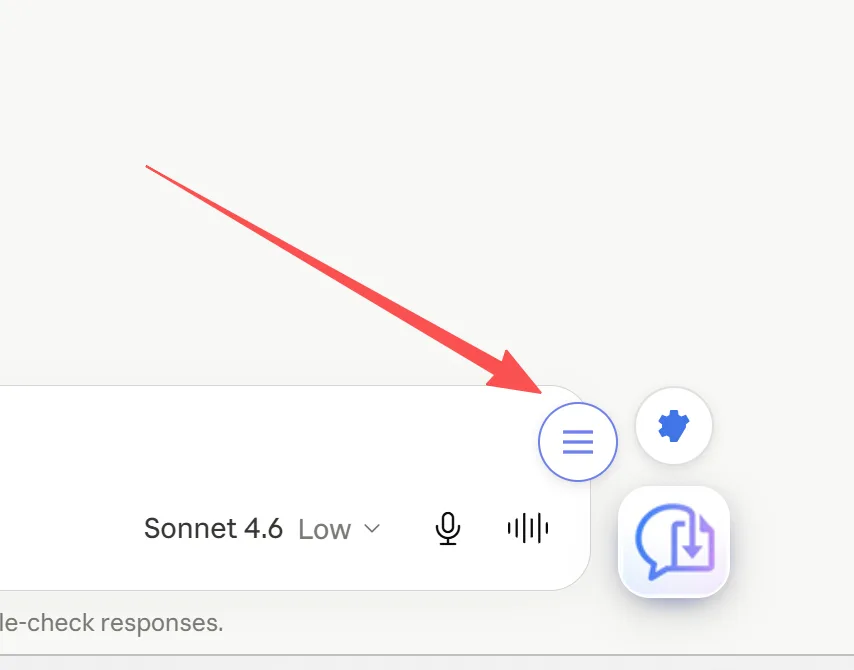 Settings gear satellite button appears when Quick Export is ON